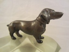 TOLLE DACKEL HUND BRONZE MESSING METALL SKULPTUR FIGUR STATUE VINTAGE ALT ANTIK