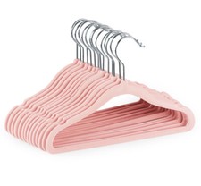 10-100er Kinder Kleiderbügel Samt Babybügel Rosa Antirutsch 360° Drehbare Haken