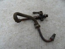 alter Benzinhahn Messing mit Kraftstoffleitung Oldtimer 