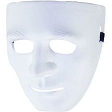 Maske White Face, Vollmaske, Gesichtsmaske, Plastik,  Accessoire für Karneval