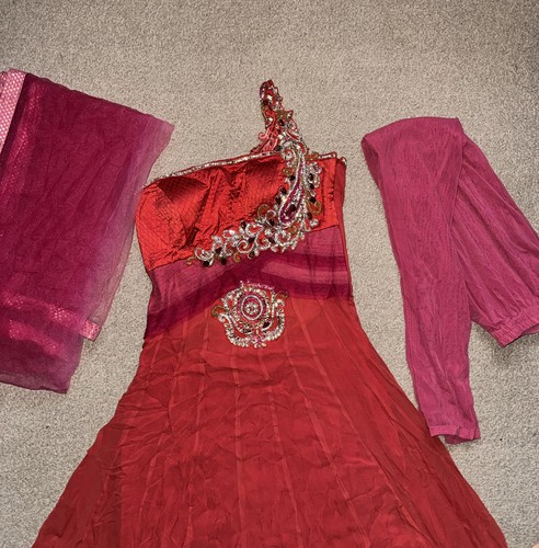 Rot rosa indisch anarkali - rot,