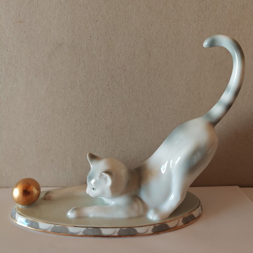 Jugendstil katze mit goldkugel - katze,