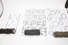 3x Musterwalzen Malerwalzen Strukturwalze 50er 60er  - 15cm Gummi weich (3821)