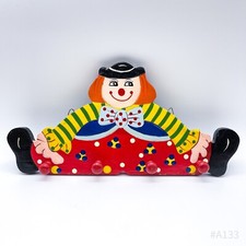 Vintage Clown Holzgarderobe für Kinder Hakenleiste Wandgarderobe - Bunt 38x19cm
