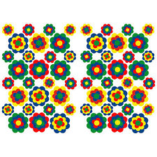 56 Stk. Pril Blumen Aufkleber Bunt Matt Sticker Selbstklebend Retro 70er R063