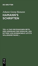 Hamann - Zwo Recensionen Betr