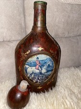 Glasflasche lederbezogen wein - glasflasche,