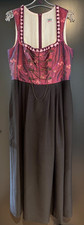 Damen Trachten Dirndl ärmellos Bordeaux, Schwarz Gr. 42 v. Country Line