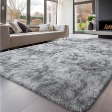 Hochflor Teppich Grau 160x230