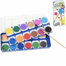 Wasserfarbkasten Malkasten Wasserfarben mit Pinsel 24 Farben Neu