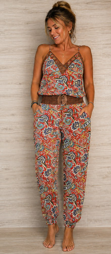 Damen patchwork hose pumphose - hose,