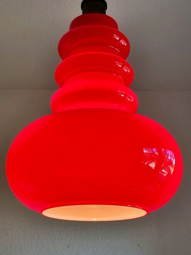 70s vintage glas hängelampe - vintage,
