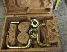 Drückergarnitur, Zimmertür, Messing, Patina, schlicht, älter, gebraucht