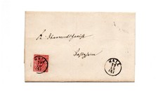 Altdeutschland Württemberg Brief frankiert Mi.Nr. 38 von Hall nach Besigheim