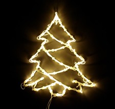 Fensterbild Fenstersilhouette Leuchtbild Weihnachtsdeko 50 LED TANNE m. Saugnapf