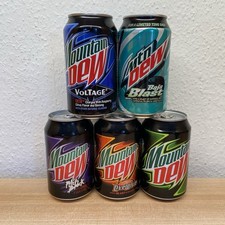 Mountain Dew Lot Empty Cans Soda Drink USA Export Original Mtn Pepsi Collection