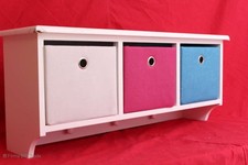 Shabby Chic! Wandregal Garderobe 3 farbige Schubladen Regal / Kindergarderobe 