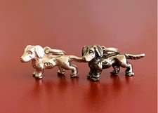 Süßer kleiner Dackel Anhänger, Charm, fein gearbeitet 935 Silber, 4 Ausführungen