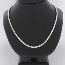 Wert 19900€ Tennis Brillant Collier (6,25 carat) in 750 18 Karat Weiß Gold