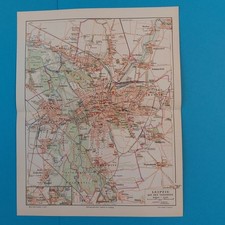 Orig. (1895)Lithographie  Stadtplan Leipzig mit den Vororten 