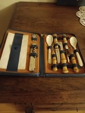 VINTAGE C. J. JONEN Ww Reise-/Camping Besteckset  in Lederetui