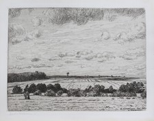 Hans von Volkmann. Bei Willingshausen. Orig.-Radierung. 1909. Signiert.