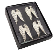  4 x Serviettenring Engelsflügel Metall edel Tischdeko Silber 4er Set