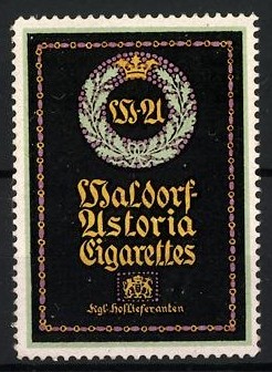 Reklamemarke waldorf astoria - reklamemarke, waldorf-astoria