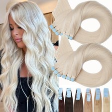 40 Stück Tape in Haar Extensions Remy Echthaar Haarverlängerung Tresse Dick 100g