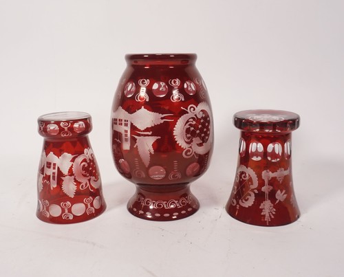 Tlg lot böhmisches glas - 3-tlg.,