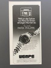 Patek Philippe Nautilus Wempe 1977 Vintage Watch Ad Werbung Reklame