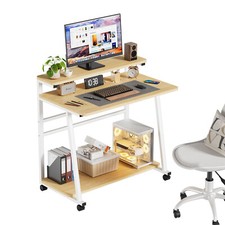 Kleiner Computertisch,tragbarerComputertisch auf Rollen,Arbeitstisch Laptoptisch