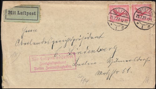 Mit luftpost befördert - mit,