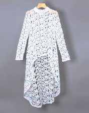 Weiße Häkel Long Elegant