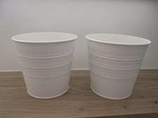 2x Ikea Socker Blumentopf Übertopf   Metall  weiß matt 13x12 cm TOP