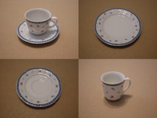 TCM Tchibo - Streublume blauer Rand - Kaffeetasse Suppenteller Speiseteller