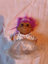 90er Russ Hochzeit Troll ca.15cm Good Luck Troll Russ Berrie Vintage Top Zustand