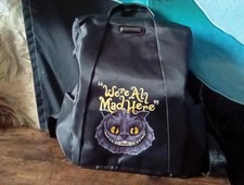 Rucksack We're All Mad Here Motiv Katze Grinse Katze ,Neu 