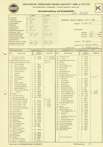 Datenblatt einstelldaten solex - einstelldaten,