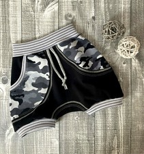 Gr. 74/80 kurze Babyhose Pumphose Shorts Hose Handarbeit Junge Camouflage Tarn