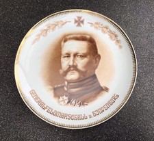 Alter Patriotischer Teller "GENERALFELDMARSCHALL v. HINDENBURG" Porzellan