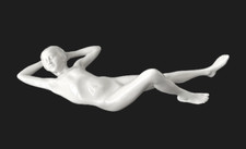 Schwarzburger-Werkstätten Liegender Weibliche Akt Jugendstil Porzellanfigur 1917