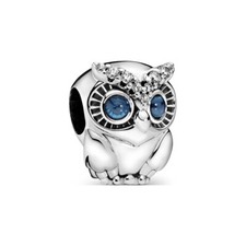 PANDORA Charm Anhänger Bead 925 Sterlingsilber Eule farbige Steine 798397NBCB