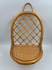 Boho Rattan Wandregal 40×25 cm – ovales Hängeregal mit Ablage, Natur, Vintage De