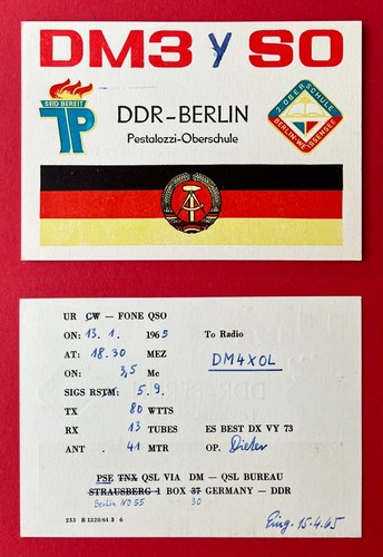 Ddr qsl funk - ak, 1965