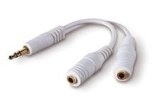 Dual Headset-Adapter Y Splitter 1x 3,5mm Klinken-Stecker auf 2x Kopfhörer-Buchse