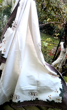 Altdeutsche-Buntweberei-mit Flachs---Tischdecke -WEIHNACHTEN-ca. 152 x 125 cm