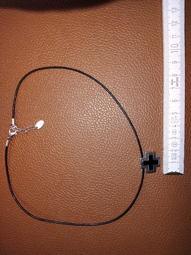 Esprit lederhalsband kreuz - m.,