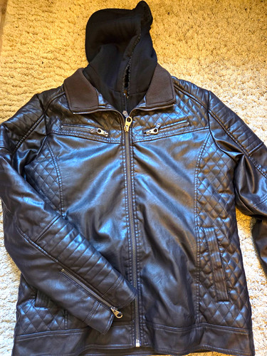 Herren kunstleder biker - kunstleder, biker-jacke