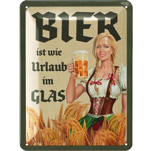 Retro blechschild bier - blechschild,